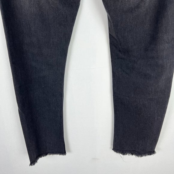 NWT Zara Relaxed Fit Distressed Studded Raw Hem Jeans Black Size 4 NEW D1664 - Picture 10 of 13